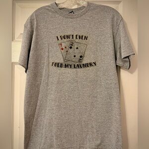 Men's Custom-Made Gray Poker Graphic Tee